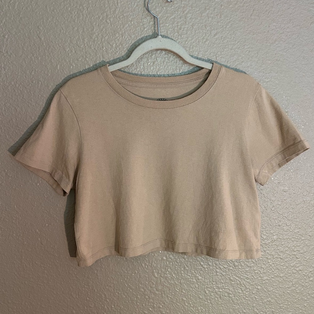 Urban Outfitters Tan Crop T-Shirt